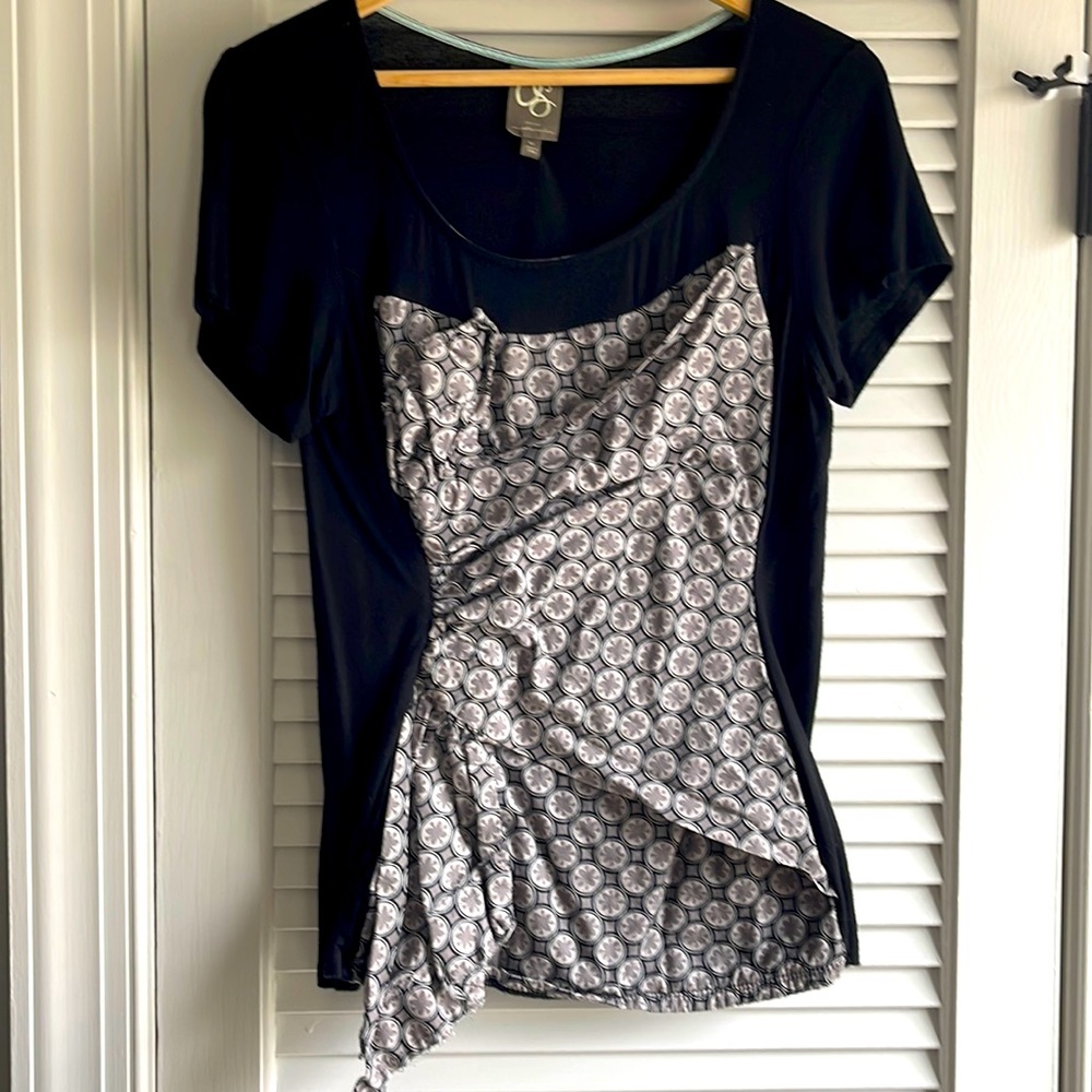 Anthropologie One September black t-shirt blouse